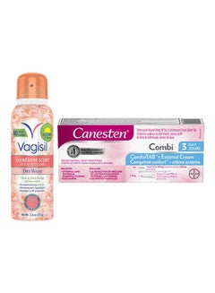 Buy Scentsitive Scents Dry Wash Deodorant Spray For Feminine Hygiene And Canesten Combi-Pak Tablet + Cream in UAE