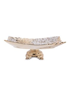 Buy Candy Plate Gold/White 34.2x25.9x13.2cm in UAE