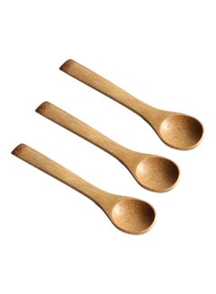 Buy 3-Piece Wooden Spoons Brown 12.8x3cm in Saudi Arabia