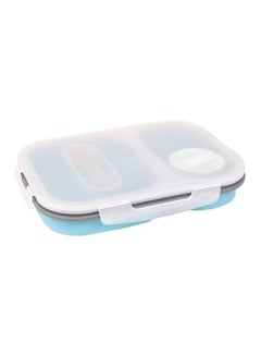 Buy Silicone Lunch Box Blue/White/Grey 21x16x7cm in UAE