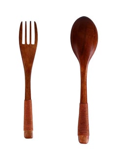 Buy Spoon And Fork Set Brown in UAE