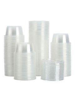 Buy 50 Pieces Disposable Plastic Sauce Cups With Lids Clear in Saudi Arabia