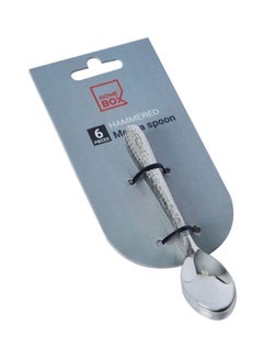 Buy 6-Piece Hammered Mocha Spoon Set Silver 11.25x1.5x2.75cm in UAE