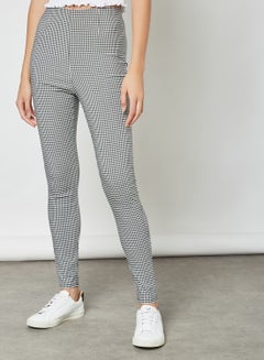 Buy Gingham Print High Rise Leggings Multicolour in UAE