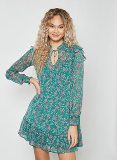 Buy Floral Print Dress Green in Egypt