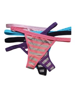 Buy 5 Pack Of Thong T Back Fashion Briefs Multicolour in UAE