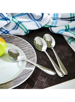 Buy 3-Piece Hammered Tablespoon Set Silver 21.75x2.5x4.75cm in UAE