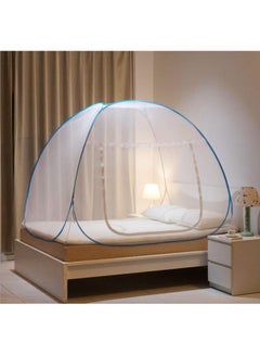 Buy Foldable Pop-Up Mosquito Net Tent Polyester White/Blue 180x200x150cm in UAE