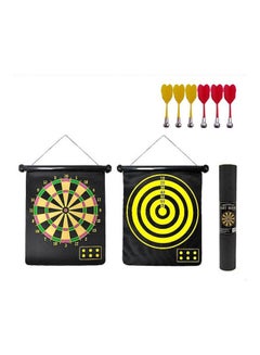 Buy Two Sided Magnetic Dart Board With 6 Safety Darts 15inch in Saudi Arabia