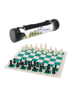 Buy Roll Chess In A Leather Patch With Plastic Chess Pieces Inside A Portable Cylinder Lcm in Egypt