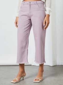 Buy Wide Leg Cropped Jeans Orchid Bloom in UAE