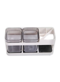 Buy Household Plastic Toothbrush Box Washing Suit Grey/White/Grey 11.5x7x22.5cm in UAE