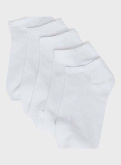 Buy 5 Pack Of Plain Trainer Socks White in UAE