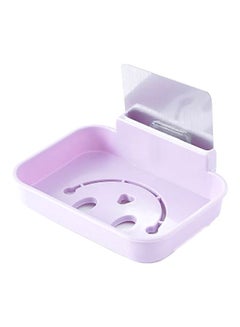 Buy Wall Mounted Soap Dish Purple/Silver 12.5x9x2cm in UAE