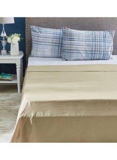 Buy Wellington Flat Sheet Cotton Beige 260x170cm in Saudi Arabia