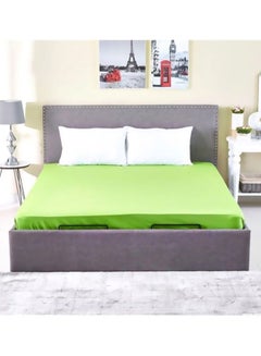 Buy Wellington King Fitted Sheet cotton Green 180x200cm in Saudi Arabia