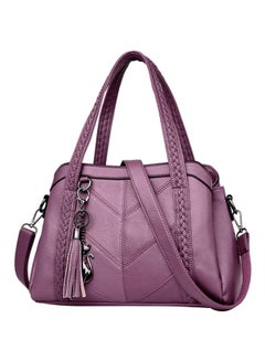 Buy Women Leather Handbag Purple in Saudi Arabia