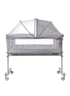 اشتري Grey 3 in 1 Baby Folding Crib Portable Cosleeping Bed With Adjustable Bedside And Sleeper 6 9 Months في السعودية