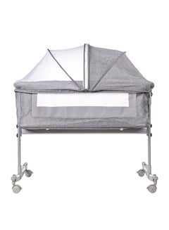 Buy 3-In-1 Multifunctional Portable Movable Folding Crib Baby Bassinet, Crib Breathable Net Bedside Sleeping Basket, Newborn - Grey in Saudi Arabia