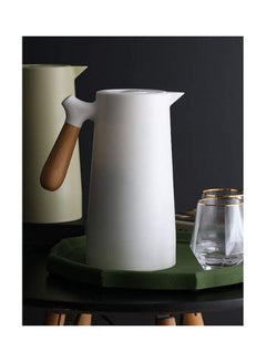 اشتري Insulated Uvacuum Thermal Jug Flask With Push Button Pourage White في السعودية