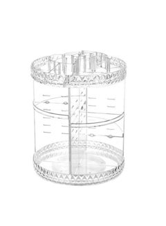 Buy 360 Degree Octagon Shaped Rotating Cosmetic Organizer Clear in UAE