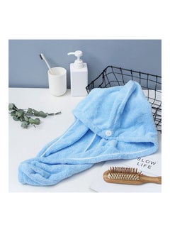 Buy Microfiber Soft Water Absorbent Hair Towel Blue 16 x 3 x 12cm in Egypt