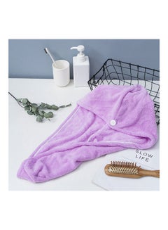 Buy Microfiber Soft Water Absorbent Hair Towel Purple 16 x 3 x 12cm in Egypt