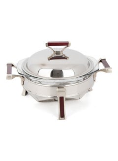 Buy Stainless Steel Serving Pot with Lid Silver 32 x 23 x 20cm in Saudi Arabia