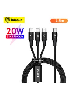 Buy 3-In-1 Fast Charging Data Sync Cable Black in UAE