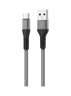Buy USB-A To USB-C Charging Cable Grey/Black in Saudi Arabia