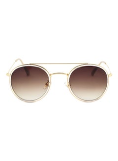 Buy Women's UV Protection Round Frame Sunglasses with Case in Saudi Arabia