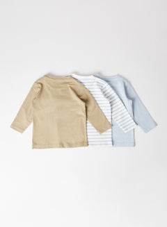 Buy Baby Long Sleeve T-Shirt (Pack of 3) Multicolour in Saudi Arabia