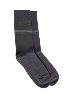 Buy Printed Casual Crew Socks Dark Grey in UAE