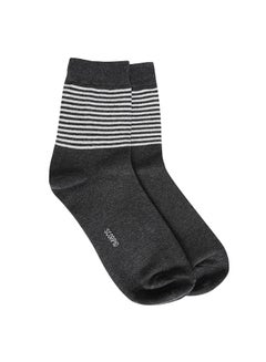 Buy Printed Casual Crew Socks Charcoal Grey in UAE