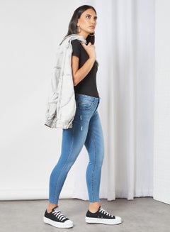 Buy Mid-Rise Skinny Jeans Blue in Saudi Arabia