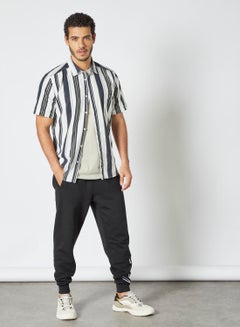 Buy Striped Short Sleeve Shirt White/Navy in Saudi Arabia