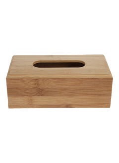 اشتري صندوق لتخزين المناديل الورقية بتصميم مربع مبتكر من الخيزران بني في الامارات