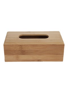 Buy Tissue Box Creative Bamboo Square Storage Paper Box Brown in UAE