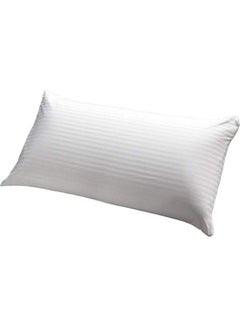 Buy Soft Stripe Hotel Pillow Polyester White 50x90cm in Saudi Arabia