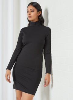 Buy Turtleneck Dress Black in Saudi Arabia