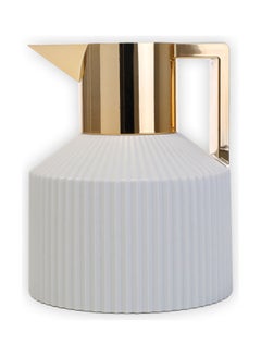 Buy Stainless Steel Thermos Flask White/Gold 1Liters in Saudi Arabia