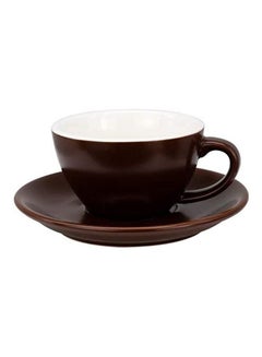 Buy Coffee Cup With Saucer Brown 150ml in Saudi Arabia