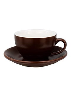 Buy Coffee Cup With Saucer Brown 200ml in Saudi Arabia