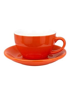 Buy Coffee Cup With Saucer Orange 200ml in Saudi Arabia