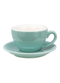 Buy Coffee Cup With Saucer Blue 250ml in Saudi Arabia