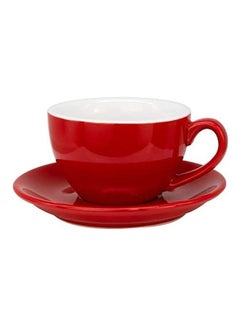 Buy Coffee Cup With Saucer Red 250ml in Saudi Arabia