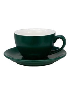 Buy Coffee Cup With Saucer Green 250ml in Saudi Arabia