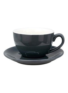 Buy Coffee Cup With Saucer Grey 250ml in Saudi Arabia