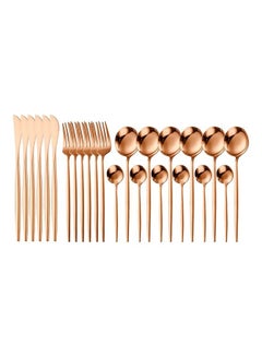 Buy 24-Piece Cutlery Set Rose Gold in Saudi Arabia