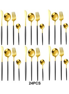 Buy 24-Piece Dinnerware Cutlery Set Multicolour in Saudi Arabia